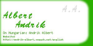 albert andrik business card